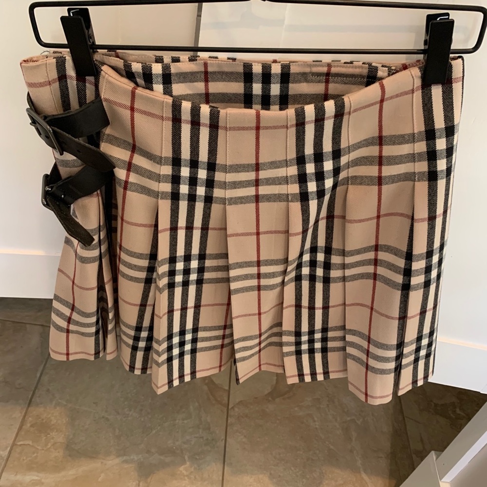 Authentic Burberry vintage check wool skirt